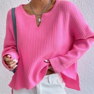 SHEIN Pink Ribbed Sweater